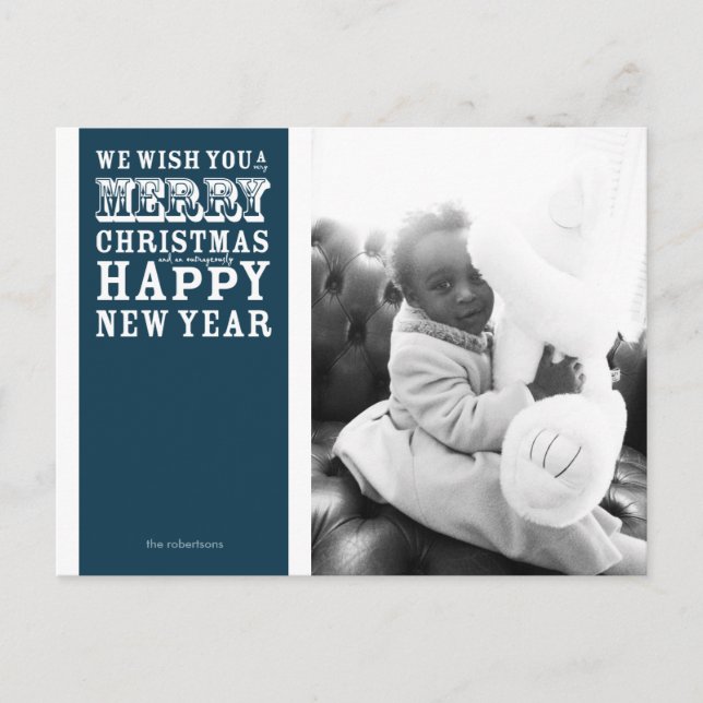 Postal fotográfica de navidad indignantemente feli (Anverso)