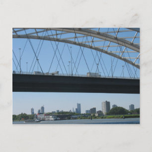 Postal fotográfica de puente de Rotterdam sobre rí