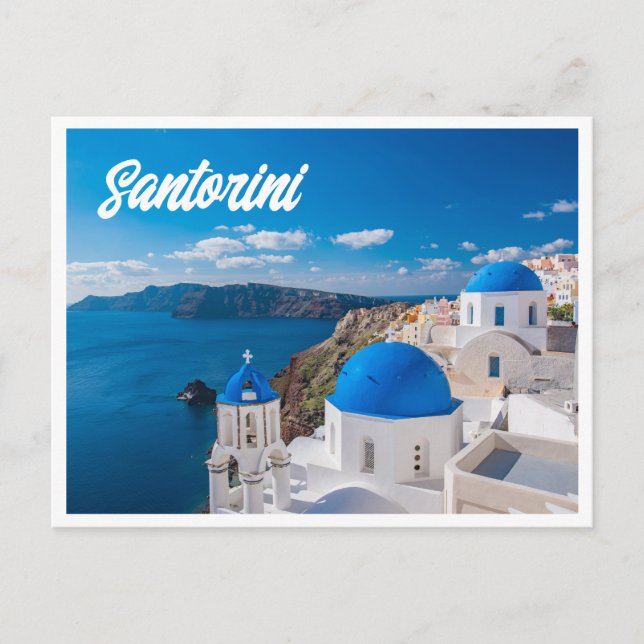 Postal fotográfica de Santorini Grecia (Anverso)
