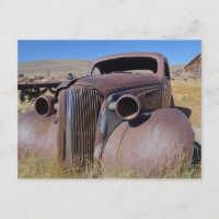 Postal fotográfica del coche clásico de Bodie Ghos