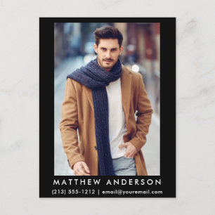 Postal fotográfica del modelo de actor 2 - negro