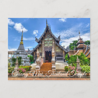 Postal fotográfica del templo de Chiang Mai en Tai