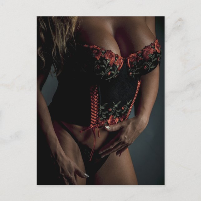 Postal fotográfica modelo de lencería (Anverso)