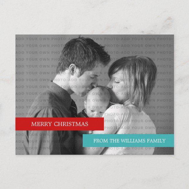 Postal fotográfica moderna (rojo/Verde azulado) (Anverso)