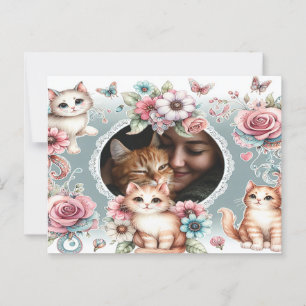 Postal fotográfica personalizado para gatos y aman