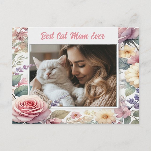 Postal fotográfica personalizado para marco floral (Anverso)