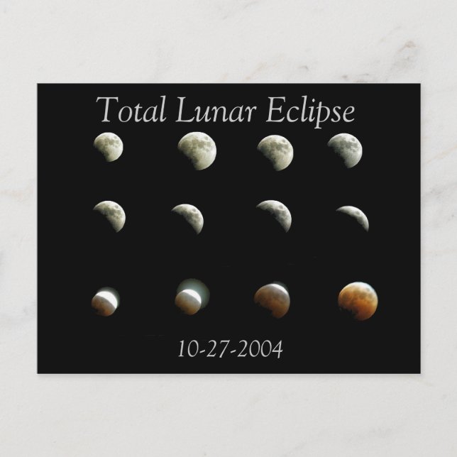 Postal fotográfica total del eclipse lunar (Anverso)