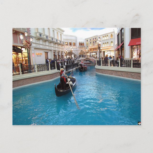 Postal fotográfica veneciana Las Vegas Gondolas (Anverso)
