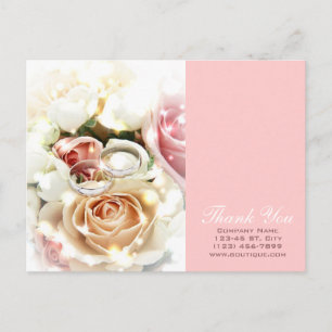 Postal Fotógrafo boda de los anillos de compromiso rosa