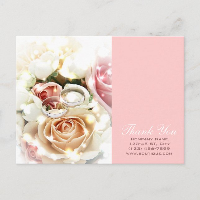 Postal Fotógrafo boda de los anillos de compromiso rosa (Anverso)