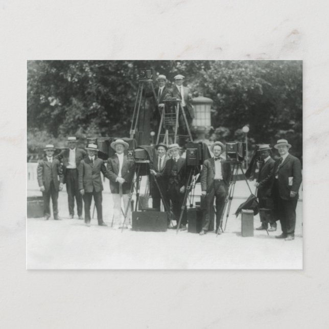 Postal Fotógrafos de noticias de época (Anverso)