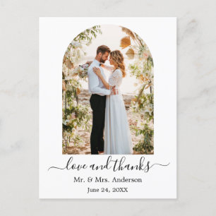 Postal Fotograma de arte moderno Boda amor y gracias