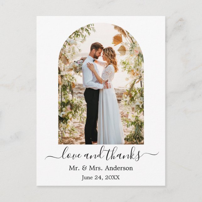 Postal Fotograma de arte moderno Boda amor y gracias (Anverso)