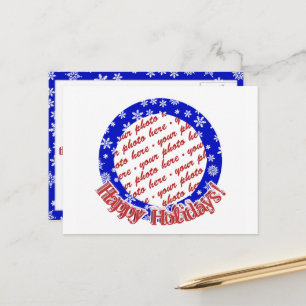 Postal Fotograma de fotos navideñas con copos de nieve