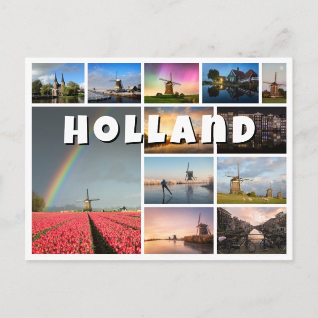 Postal Fotomontaje de recuerdo de Holanda (Anverso)