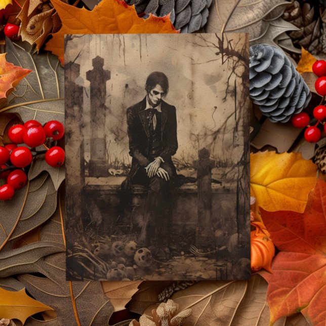 Postal Fotomontaje de vampiro vintage (Subido por el creador)