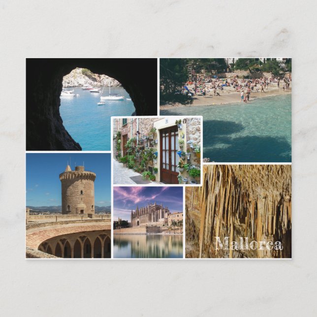 postal fotomontaje isla de Mallorca - Majorca (Anverso)