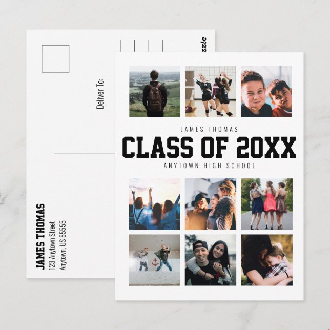 Postal Fotomontaje personalizado para anuncio de graduaci (Anverso / Reverso)