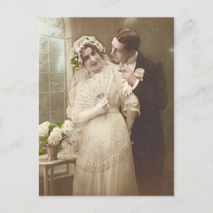 Postal Fotos antiguas de novias románticas y de Groom