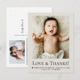 Postal Fotos de Amor y Agradecimiento Anuncio de nacimien