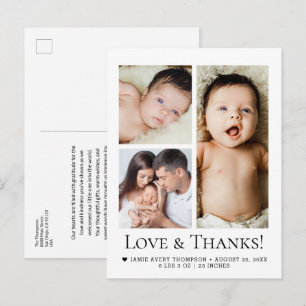Postal Fotos de Amor y Agradecimiento Bebe Collage Nacimi