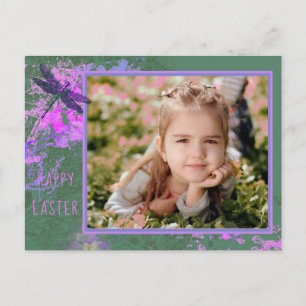 Postal Fotos de arte floral de resumen de Pascua feliz