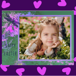 Postal Fotos de arte floral de resumen de Pascua feliz