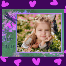 Postal Fotos de arte floral de resumen de Pascua feliz