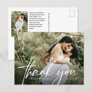 Postal Fotos de boda con letra a mano con estilo de calig