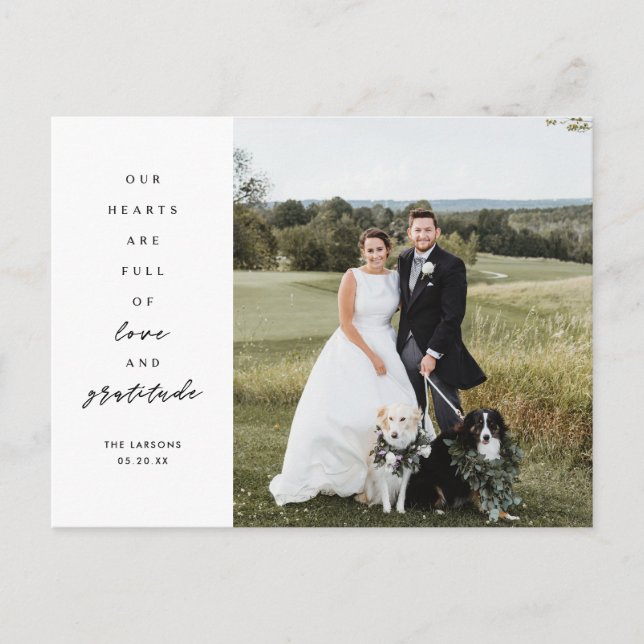 Postal Fotos de Corazones Llenos de Agradecimiento de Bod (Anverso)