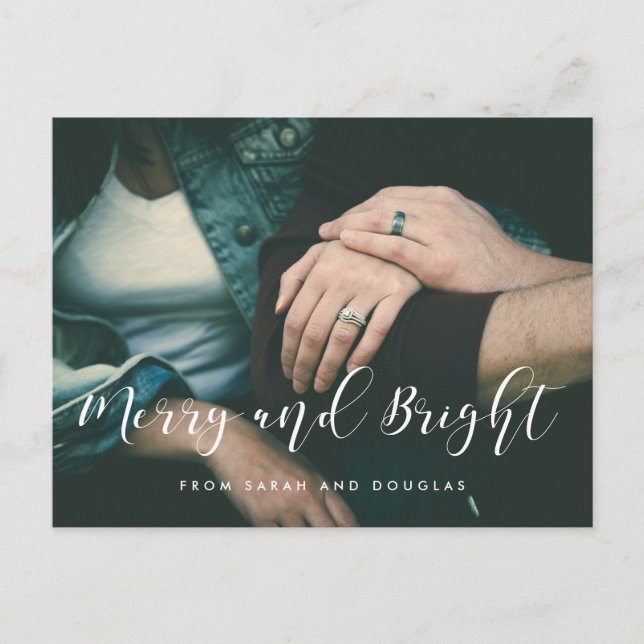 Postal Fotos de feriados merry y Bright Elegant (Anverso)
