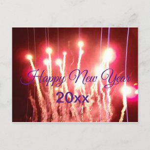 Postal Fotos de fuegos artificiales de Año Nuevo Feliz añ