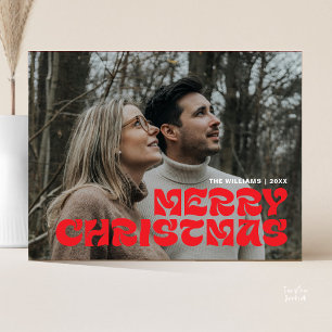 Postal Fotos de la familia Feliz Navidad, elegante Moda e