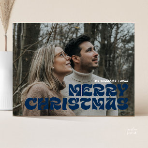 Postal Fotos de la familia Feliz Navidad, elegante Moda e