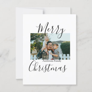 Postal Fotos de la familia Feliz Navidad, moderno, elegan
