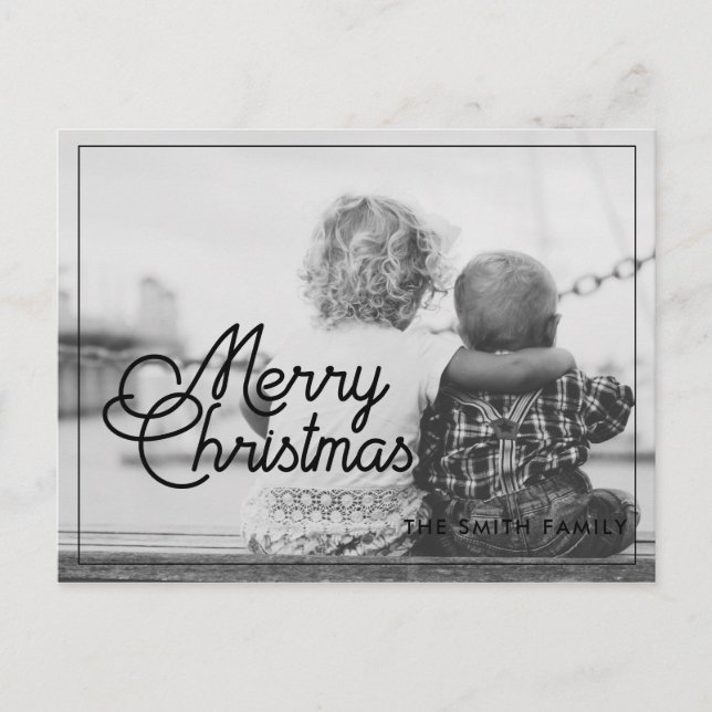 Postal Fotos de la familia retro de navidad (Anverso)