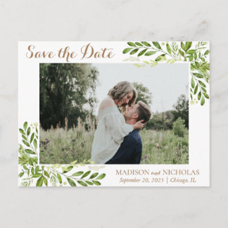 Postal Fotos De La Hoja Verde Boda Salvar La Postcarta De