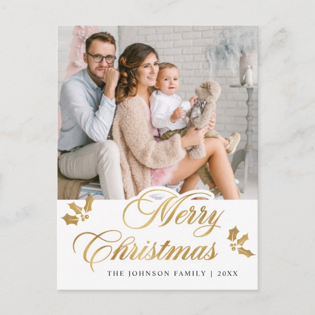 Postal Fotos de navidad Feliz saludo de feriados (Anverso)