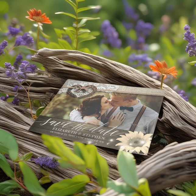 Postal Fotos de pareja herradura girasol boda guardar fec (Subido por el creador)