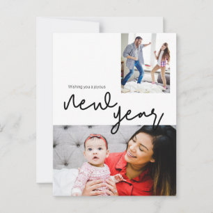 Postal Fotos de Personalizados de Año Nuevo Feliz Moderno