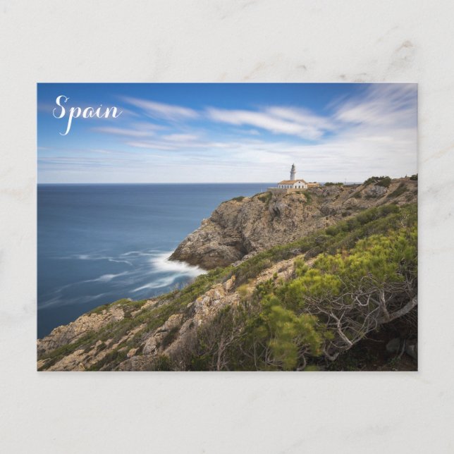 Postal Fotos de viaje del faro de Mallorca en España (Anverso)