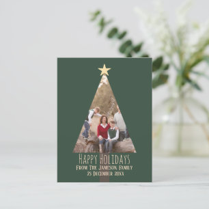 Postal Fotos del árbol de navidad de la familia Happy Hol