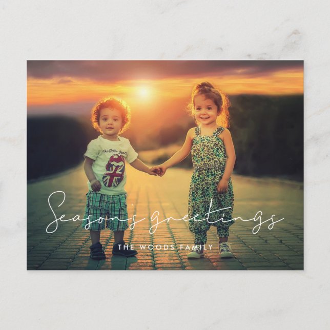 Postal Fotos del feriado de saludos de temporada minimali (Anverso)