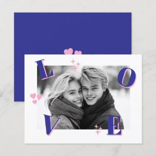Postal Fotos del Personalizado de Vintage LOVE El día de
