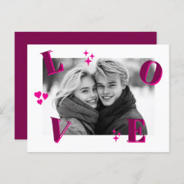 Postal Fotos del Personalizado de Vintage LOVE El día de