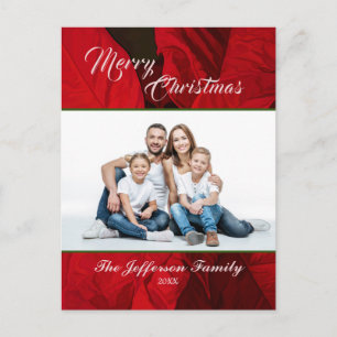 Postal Fotos familiares de feriado navideño personalizada