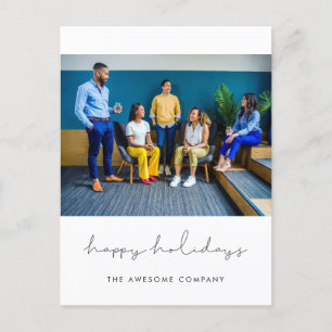 Postal Fotos minimalistas de empresas de Happy Holidays