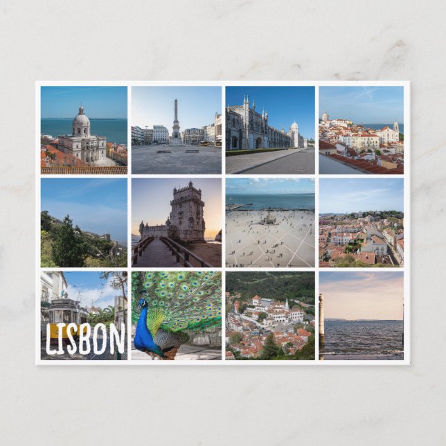 Postal Fotos mosaicas de Lisboa en Portugal (Anverso)