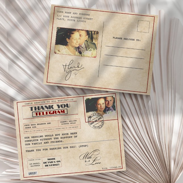 Postal Fotos personalizadas Vintage  Agradecimiento Antig (Subido por el creador)
