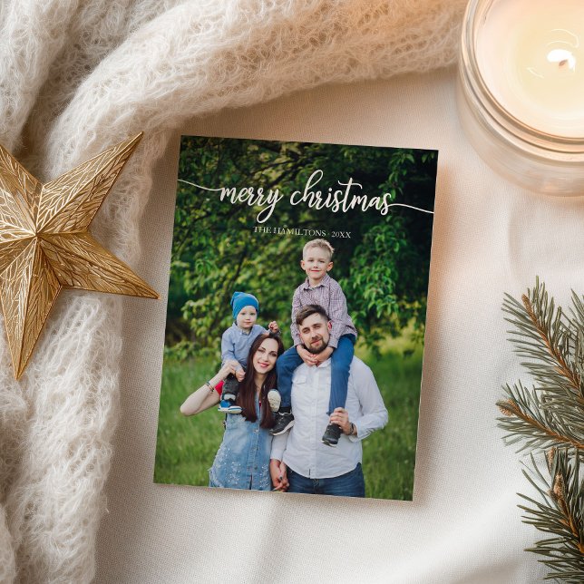 Postal Fotos únicas del guión blanco de Feliz Navidad (Subido por el creador)